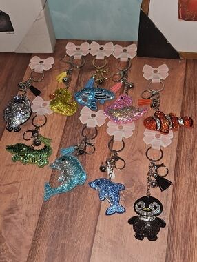 Rhinestone Water Animal Keychains Nwt